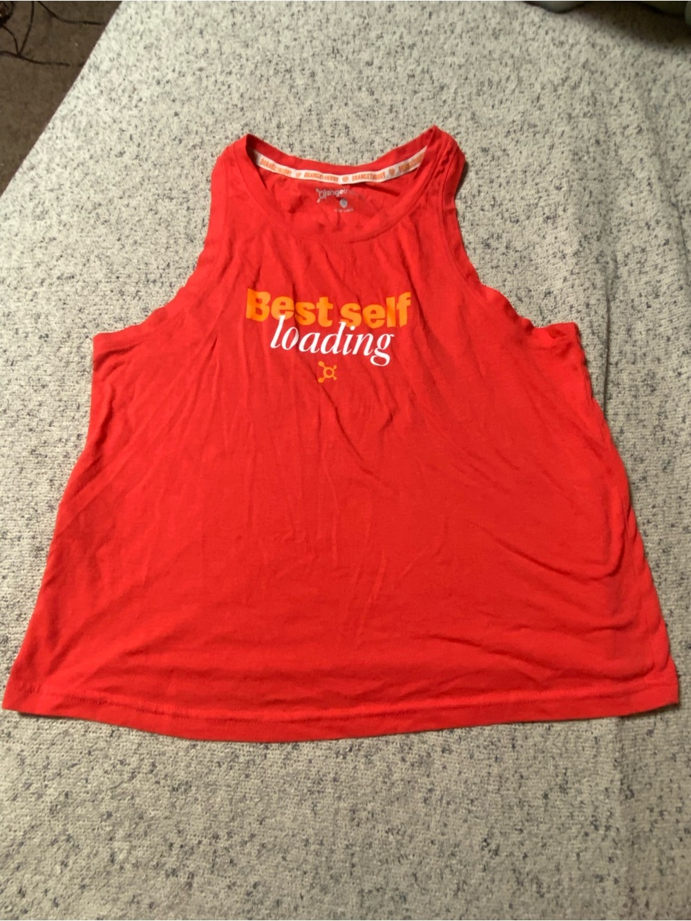 Orangetheory Red Tank Top with Orange & White Graphic